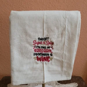 Sarcasm & Wine Tea Towel