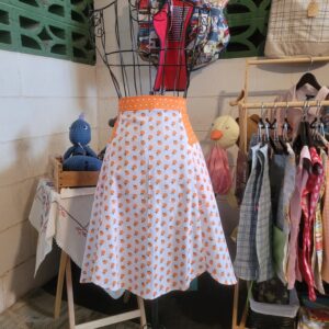orange hostess apron